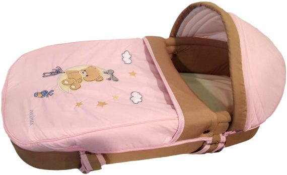 baby carrycot movable bed moon pink